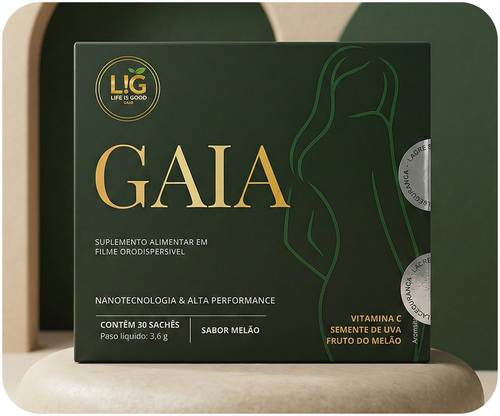 Embalagem do suplemento GAIA anti-celulite em película orodispersível
